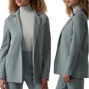ATHLETA Eastbound Blazer in Minimalist‎ Gray Sage Green Ponte Knit Size 2